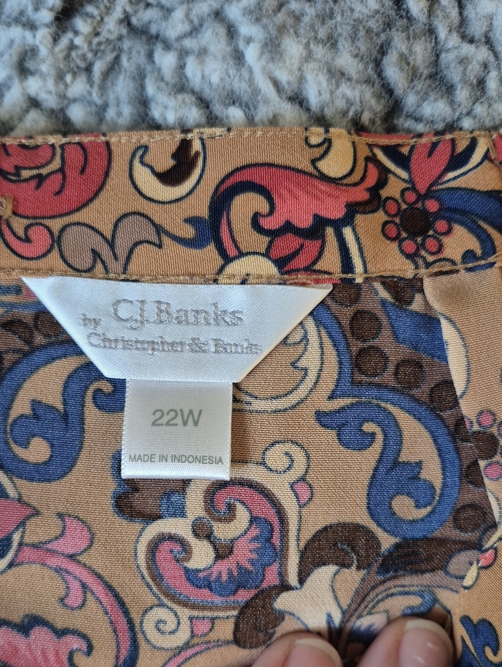 CJ Banks 🖤 Tan Paisley A-Line Skirt (831) - Picture 2 of 3